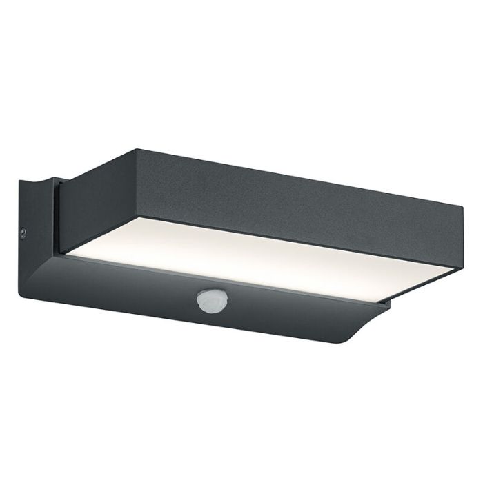 Antracit udendørslampe modern, Sejet, 11W, 3000K LED, IP54