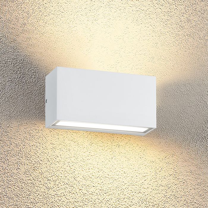 Hvid udendørslampe modern, Seby, 10W, 3000K LED, IP65
