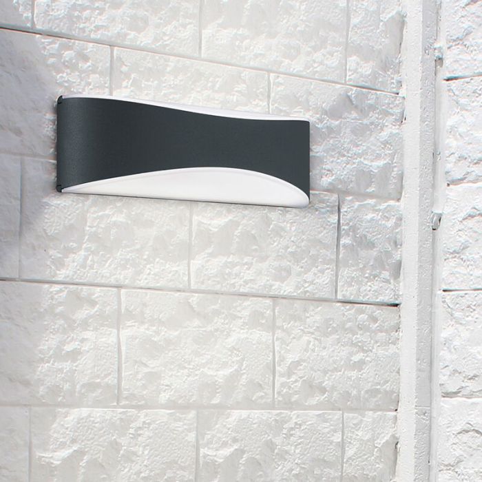 Sort udendørslampe modern, Bernadina, 9W, 3000K LED, IP65