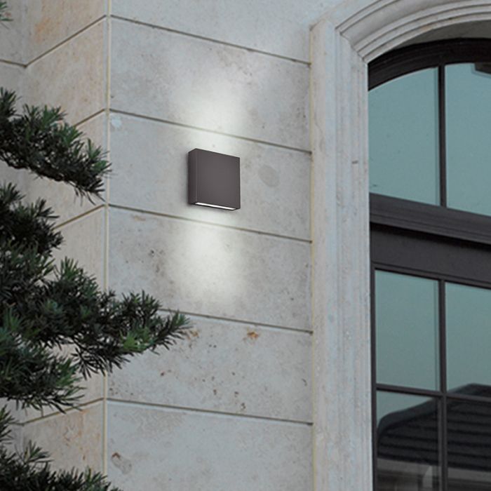 Antracit udendørslampe modern, Bridlington, 3W, 3000K LED, IP54