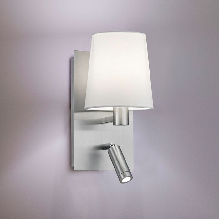 Nikkel væglampe design, Soro, 40W, 3000K LED, med brytare