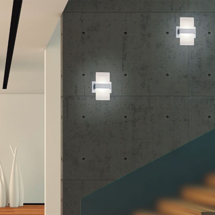 Grå up down væglampe modern, Leontien, 4,3W, 3000K LED, med brytare