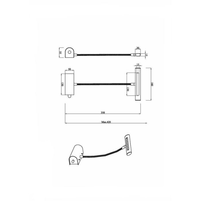 Nikkel billed lampe modern, Eliza, 4W, 3000K LED