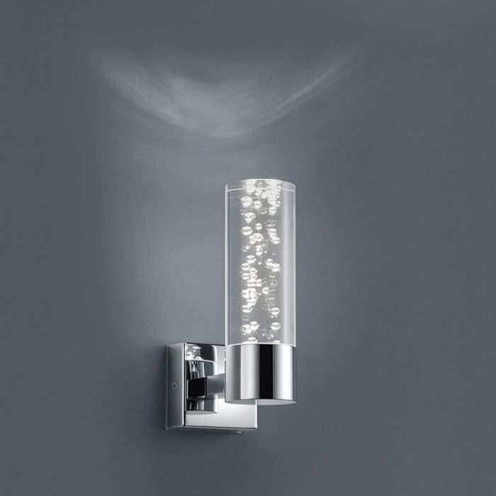 Krom væglampe design, Delfina, 3,1W, 3000K LED, IP44