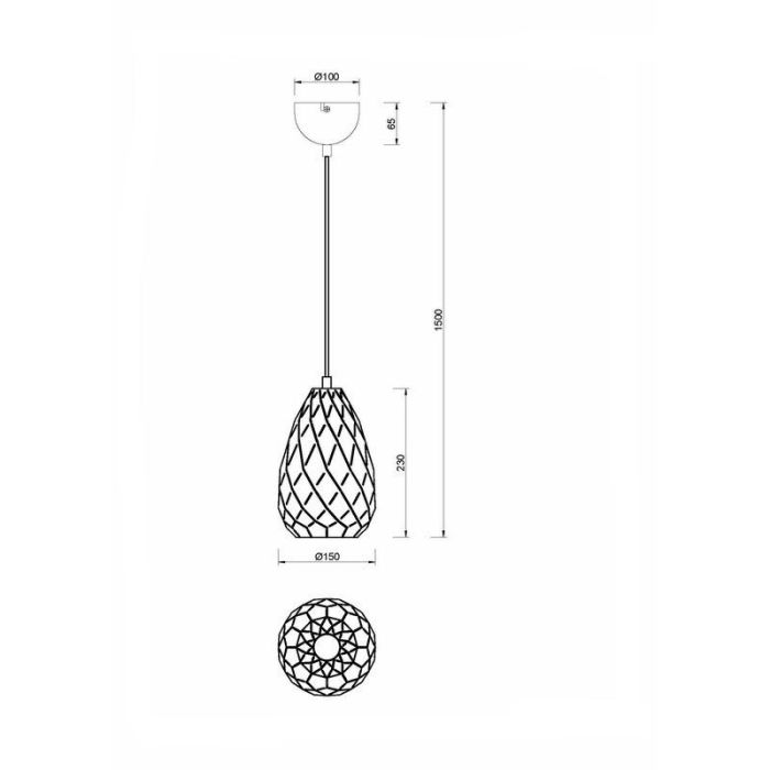 Antracit pendler lampe modern, Esrum