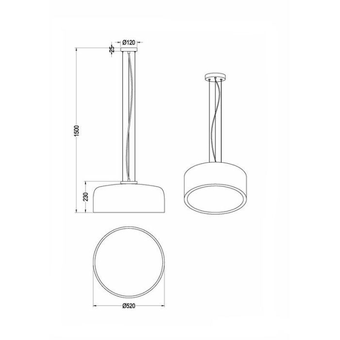 Hvid pendler lampe modern, Alnon