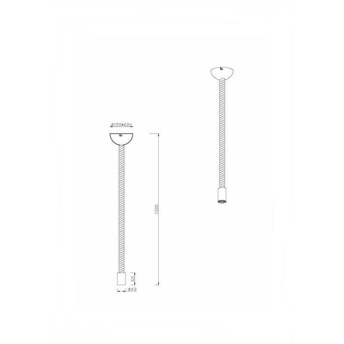 Bronze pendler lampe uden skærm rustik, Inca