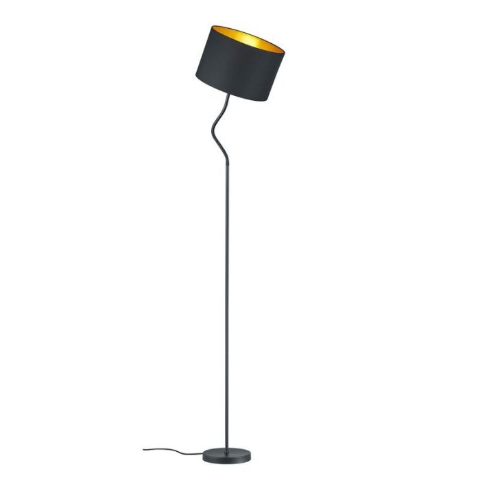 Sort gulv lampe modern, Jeany, med brytare