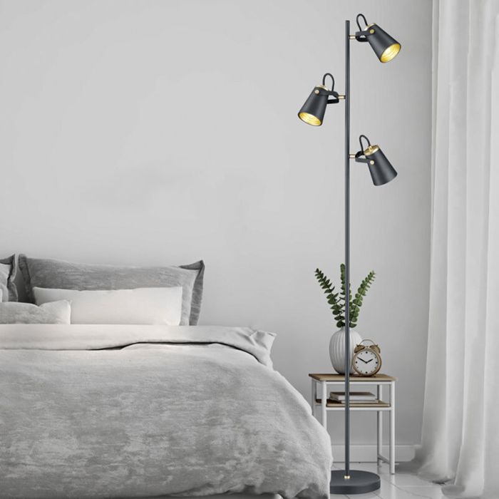 Sort gulv lampe modern, Skals, med brytare