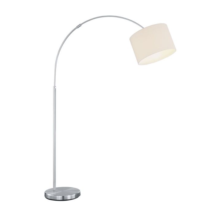 Nikkel gulv lampe metal, Ledbury, med brytare