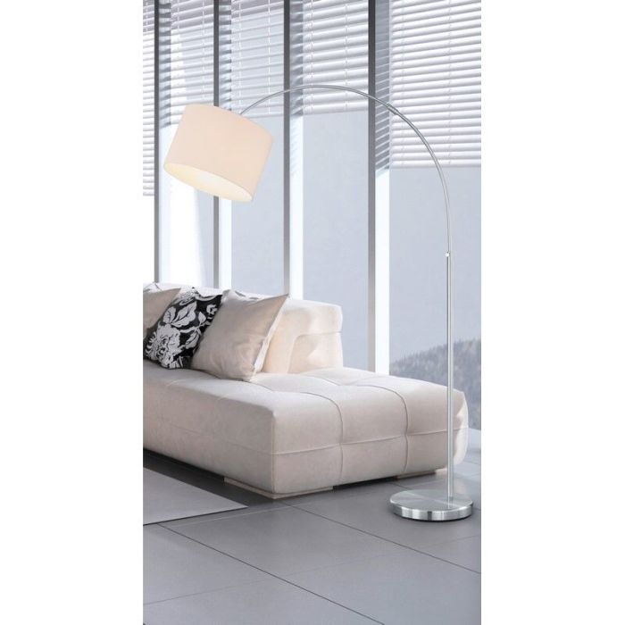 Nikkel gulv lampe metal, Ledbury, med brytare