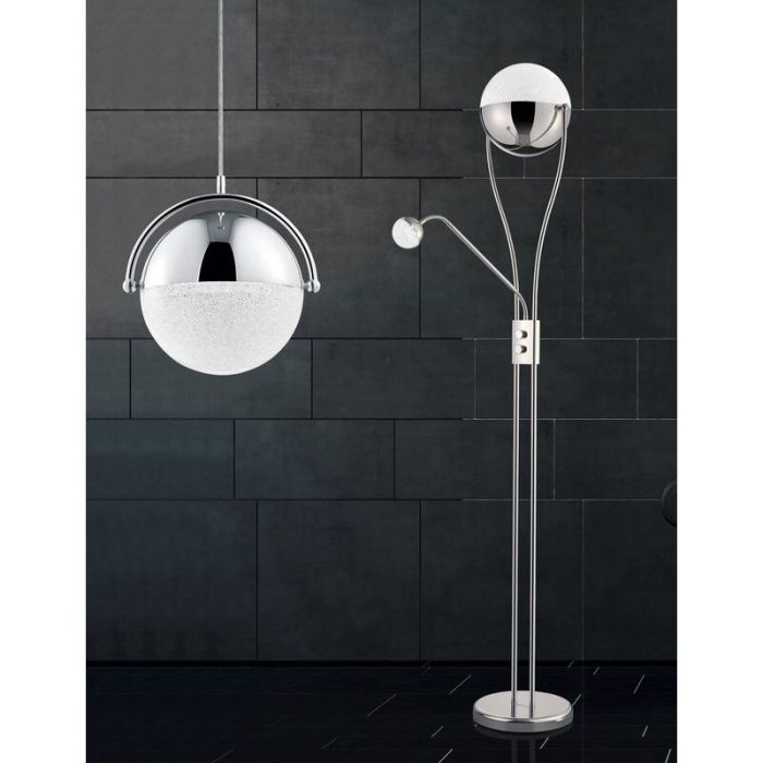 Krom gulv lampe retro, Xelly, 22W, 3000K LED, med brytare