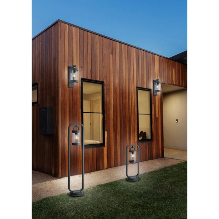 Antracit udendørslampe gulvlampe med skumringssensor modern, Sambesi, IP44