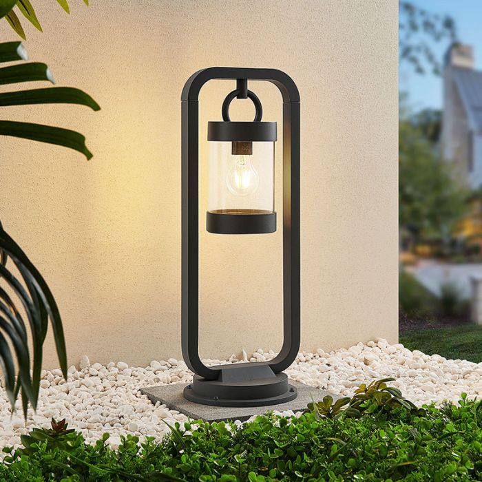 Antracit udendørslampe gulvlampe med skumringssensor modern, Sambesi, IP44