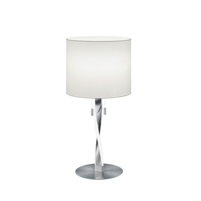 Nikkel bordlampe modern, Ramten, 3W, 3000K LED, med dra i brytare