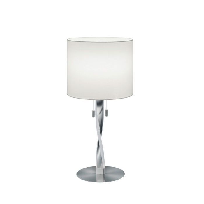 Nikkel bordlampe modern, Ramten, 3W, 3000K LED, med dra i brytare