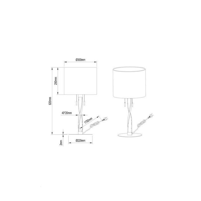Guld bordlampe modern, Ramten, 3W, 3000K LED, med dra i brytare