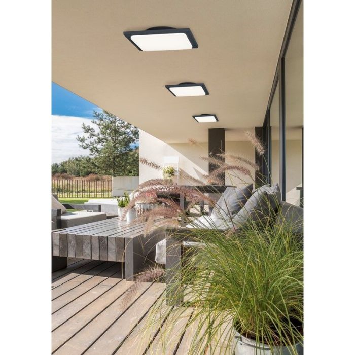 Antracit udendørslampe aluminium, Elonzo, 18W, 3000K LED, IP54