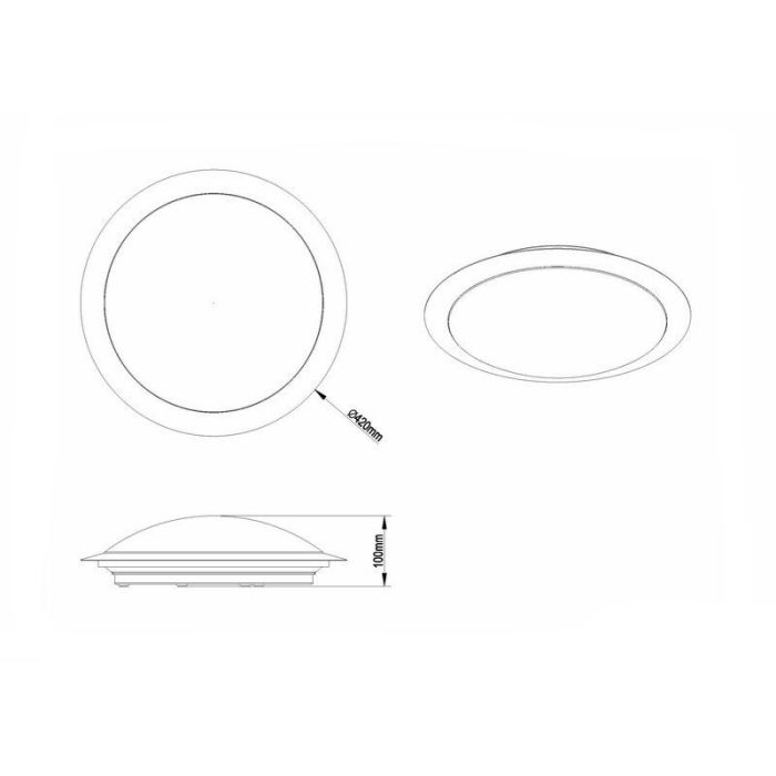 Sølv plafond plast, Ramsgate, 25W, 3000K LED