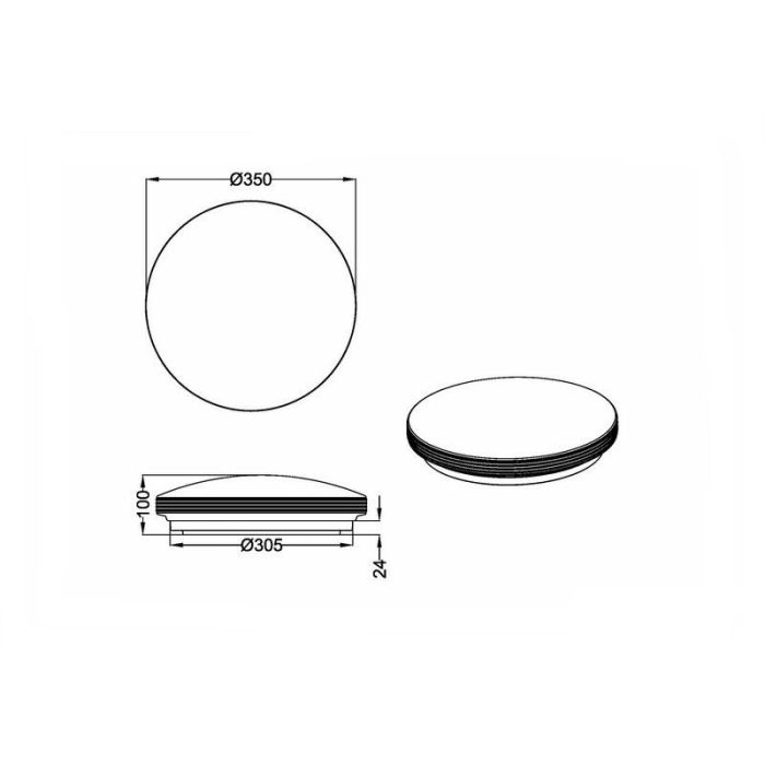 Krom loftlampe badeværelse plast, Brunella, 18W, 3000K LED, IP44