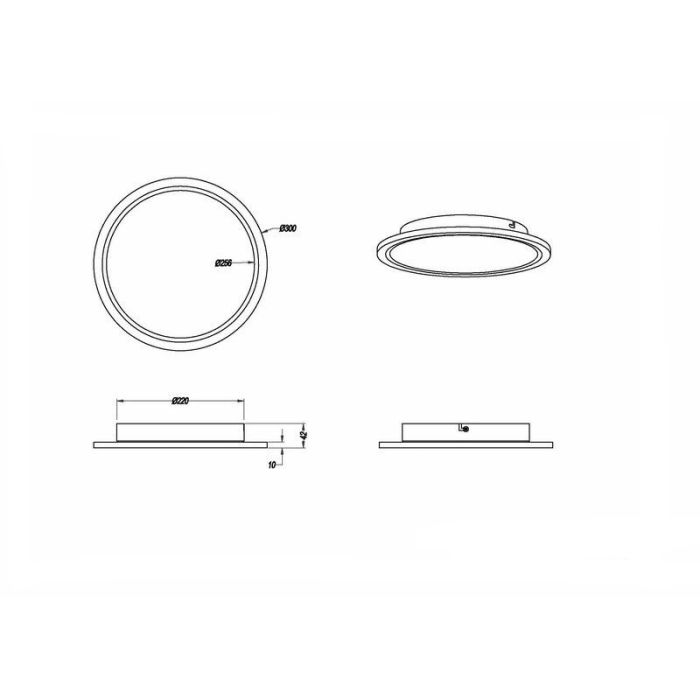 Nikkel plafond modern, Badria, 15W, 3000K LED