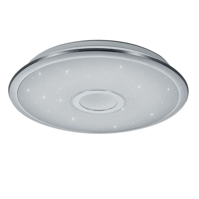Krom plafond plast, Yailee, 30W, varm til kold hvid justerbar LED, med fjärrkontroll