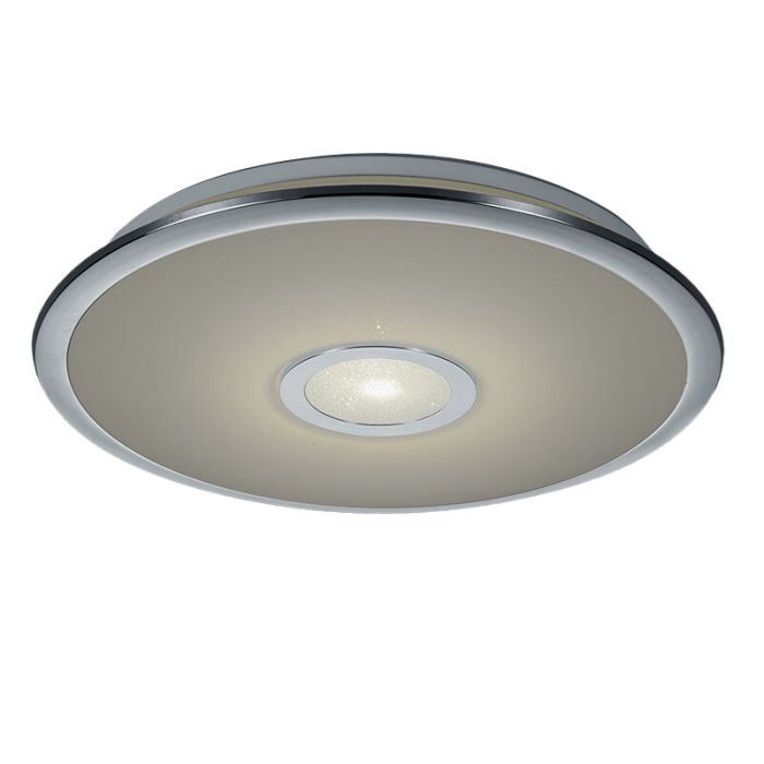 Krom plafond plast, Yailee, 30W, varm til kold hvid justerbar LED, med fjärrkontroll