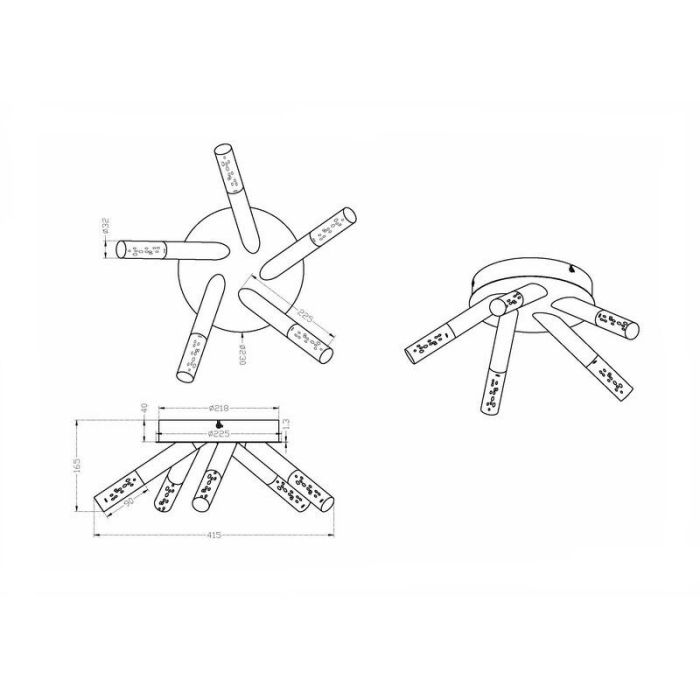 Krom loftlampe badeværelse design, Delfina, 3,1W, 3000K LED, IP44