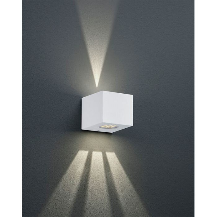 Hvid udendørslampe design, Sandby, 2W, 3000K LED, IP44