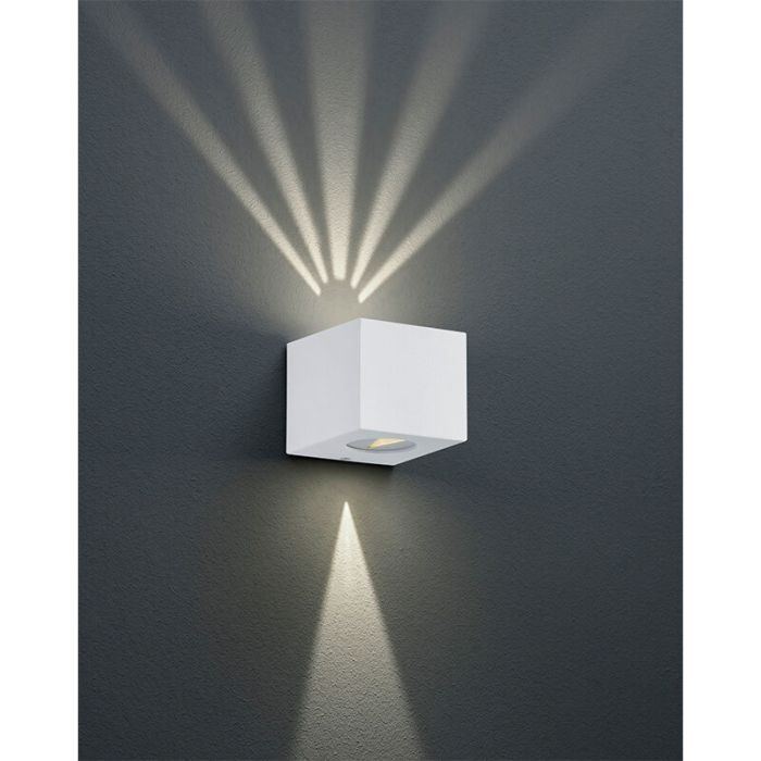 Hvid udendørslampe design, Sandby, 2W, 3000K LED, IP44