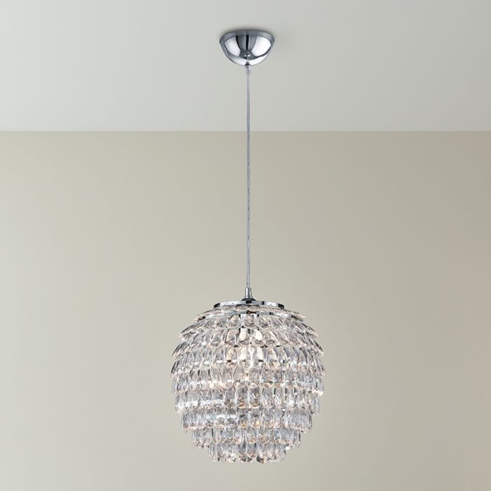 Krom pendler lampe retro, Ilse