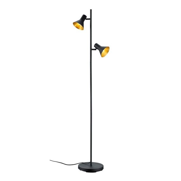 Sort gulv lampe industri, Verena, med brytare
