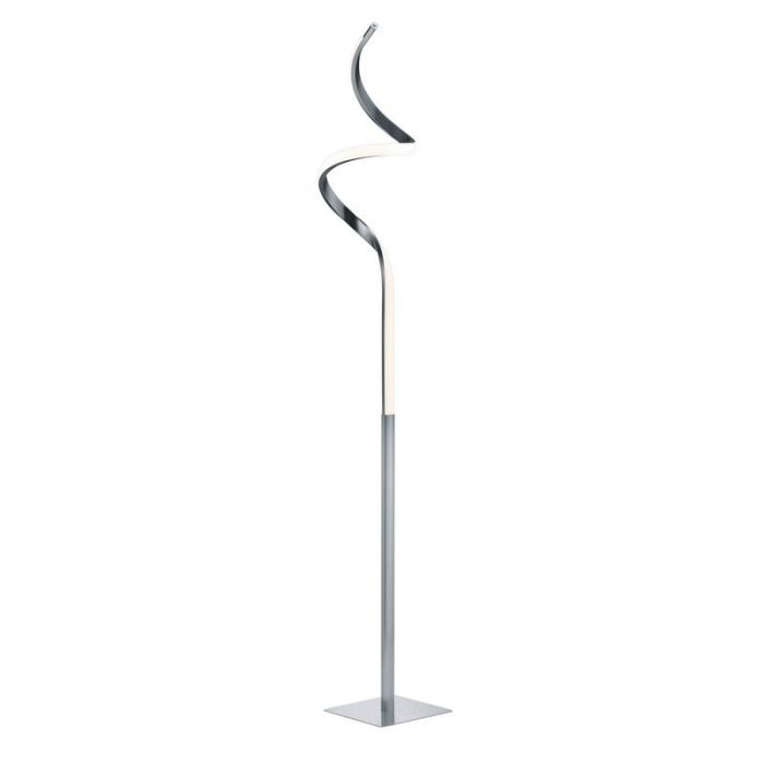 Nikkel gulv lampe modern, Aby, 11W, 3000K LED, med beröringsdimmer