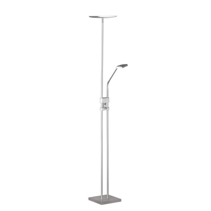 Nikkel gulv lampe modern, Simon, 15W, 3000K LED, med brytare