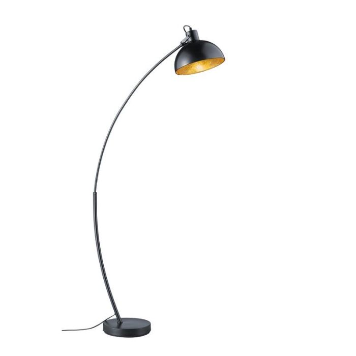 Sort gulv lampe modern, Fiore, med brytare