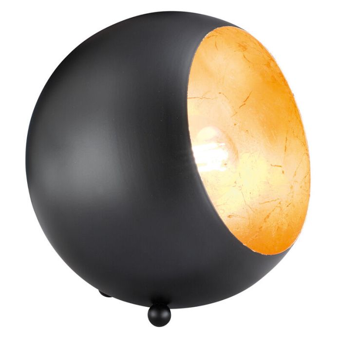 Sort bordlampe modern, Berdan, med brytare