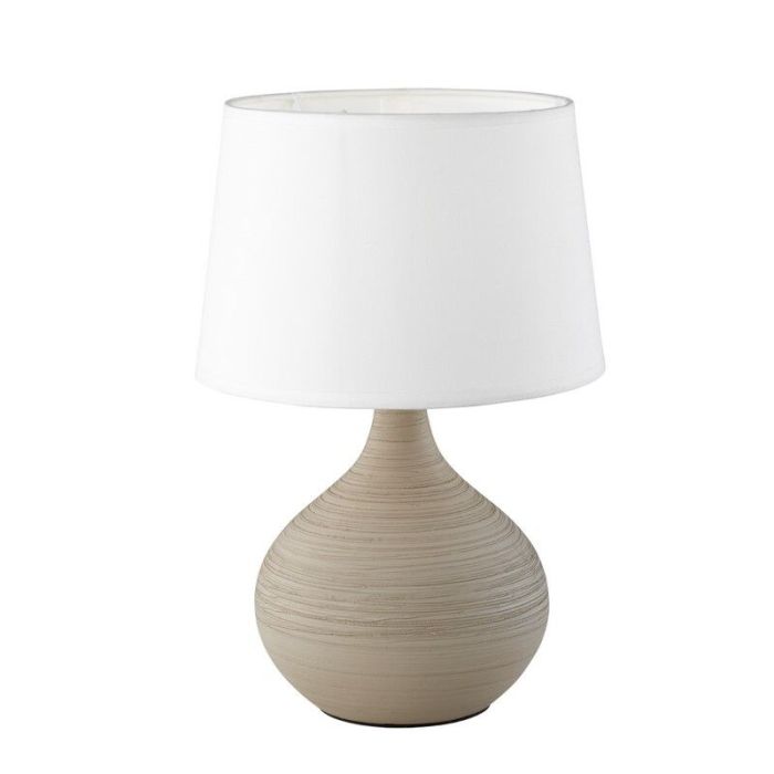 Keramik bordlampe hvid, Yesha, med brytare