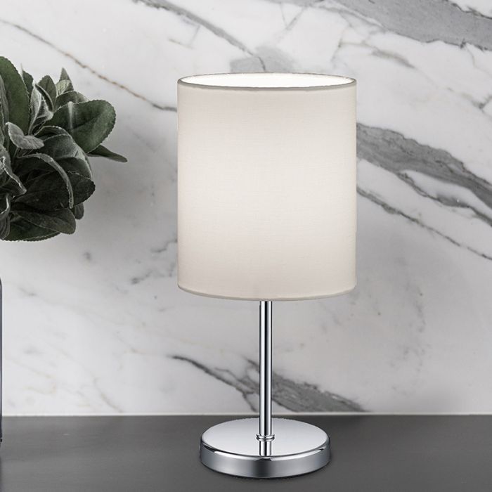 Krom bordlampe modern, Zoe, med brytare