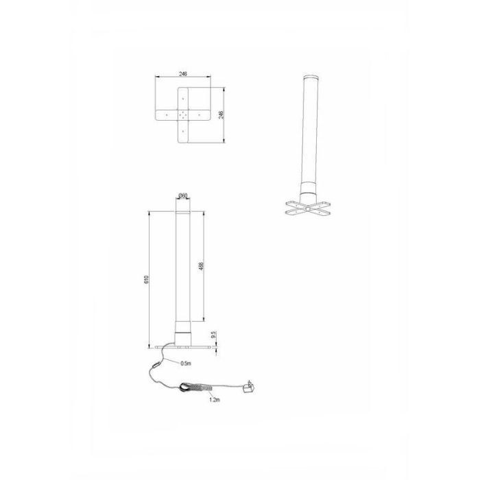 Sølv bordlampe til børneværelse modern, Nautica, 2,4W, 3000K LED, med brytare