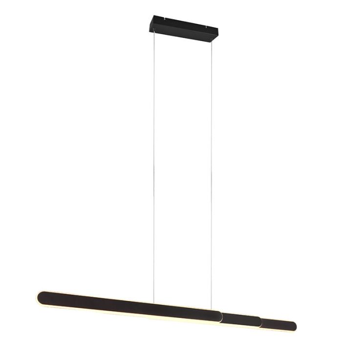 Sort pendler lampe design, Dwayn, 48W, varm til kold hvid justerbar LED, med beröringsdimmer
