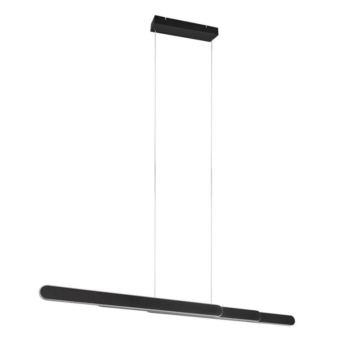 Sort pendler lampe design, Dwayn, 48W, varm til kold hvid justerbar LED, med beröringsdimmer