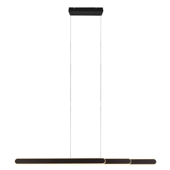 Sort pendler lampe design, Dwayn, 48W, varm til kold hvid justerbar LED, med beröringsdimmer