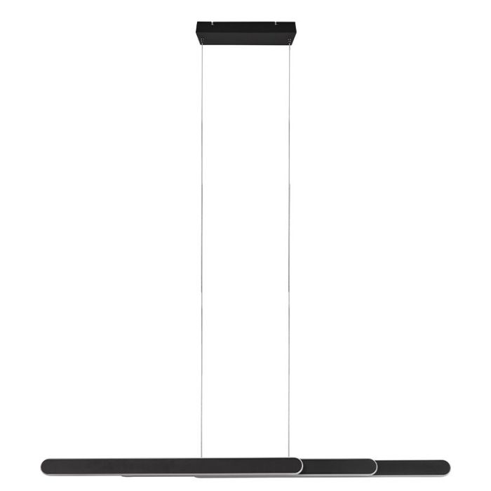 Sort pendler lampe design, Dwayn, 48W, varm til kold hvid justerbar LED, med beröringsdimmer