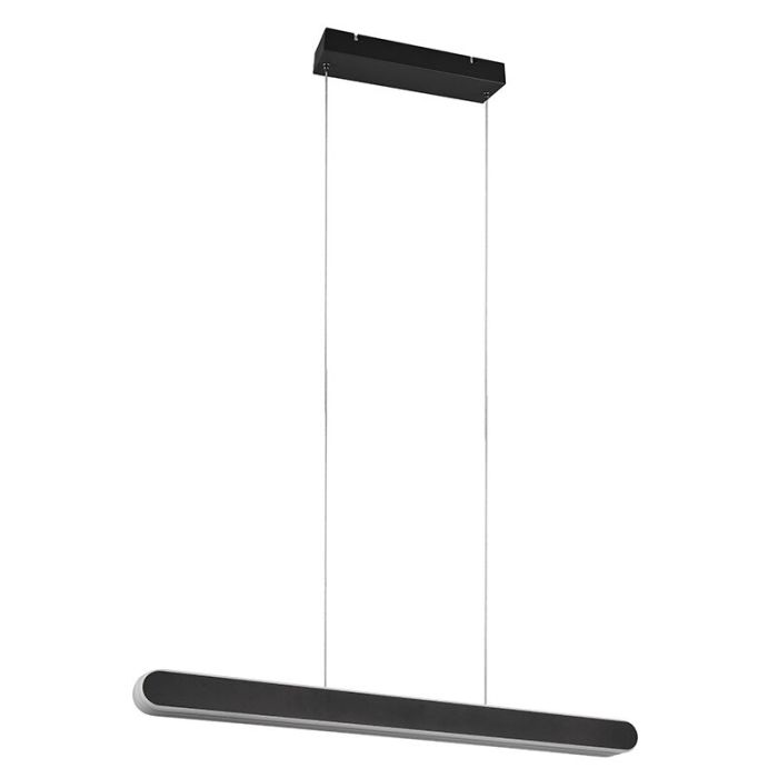 Sort pendler lampe design, Dwayn, 48W, varm til kold hvid justerbar LED, med beröringsdimmer