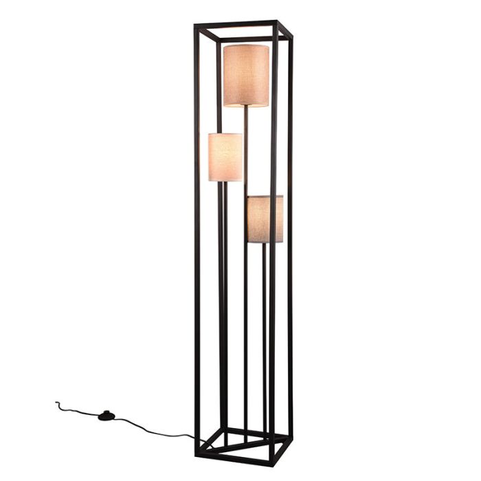 Sort gulv lampe modern, Gilano