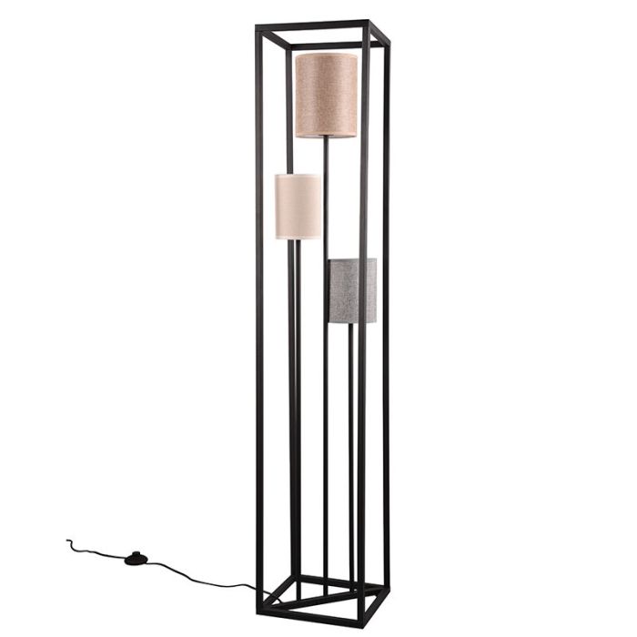 Sort gulv lampe modern, Gilano