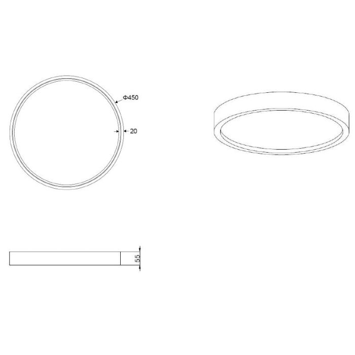 Sort plafond modern, Destin, 29W, varm til kold hvid justerbar LED