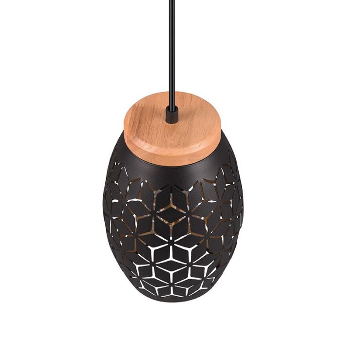 Sort pendler lampe modern, Delana