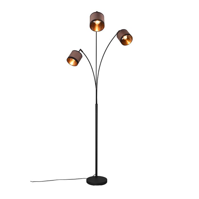 Taupe gulvlampe bue modern, Denley, med brytare