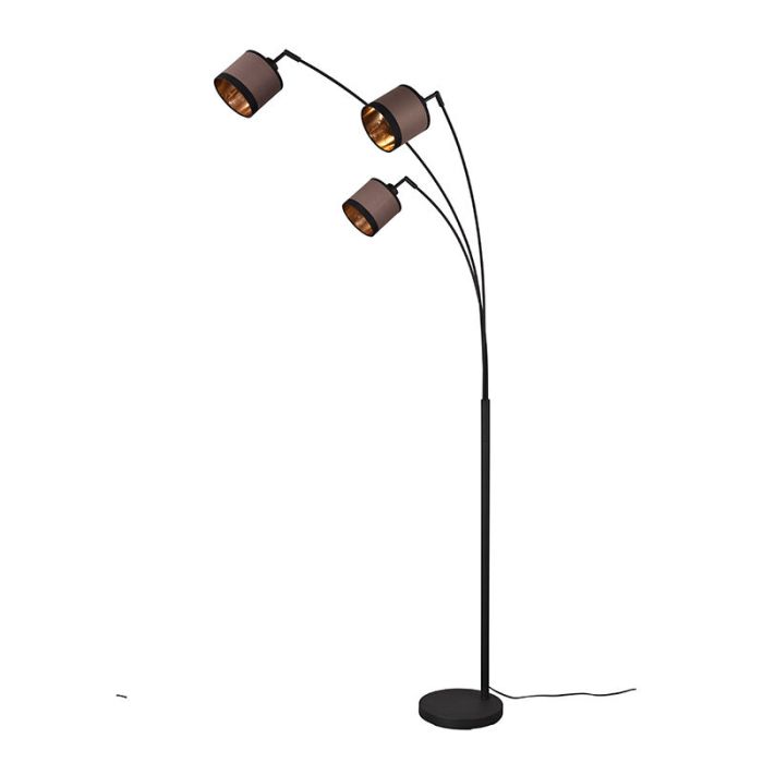 Taupe gulvlampe bue modern, Denley, med brytare